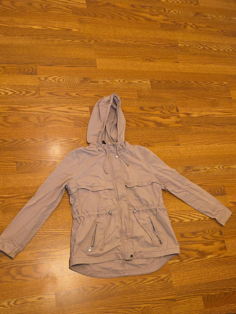 H&M Mauve Hooded Utility Jacket